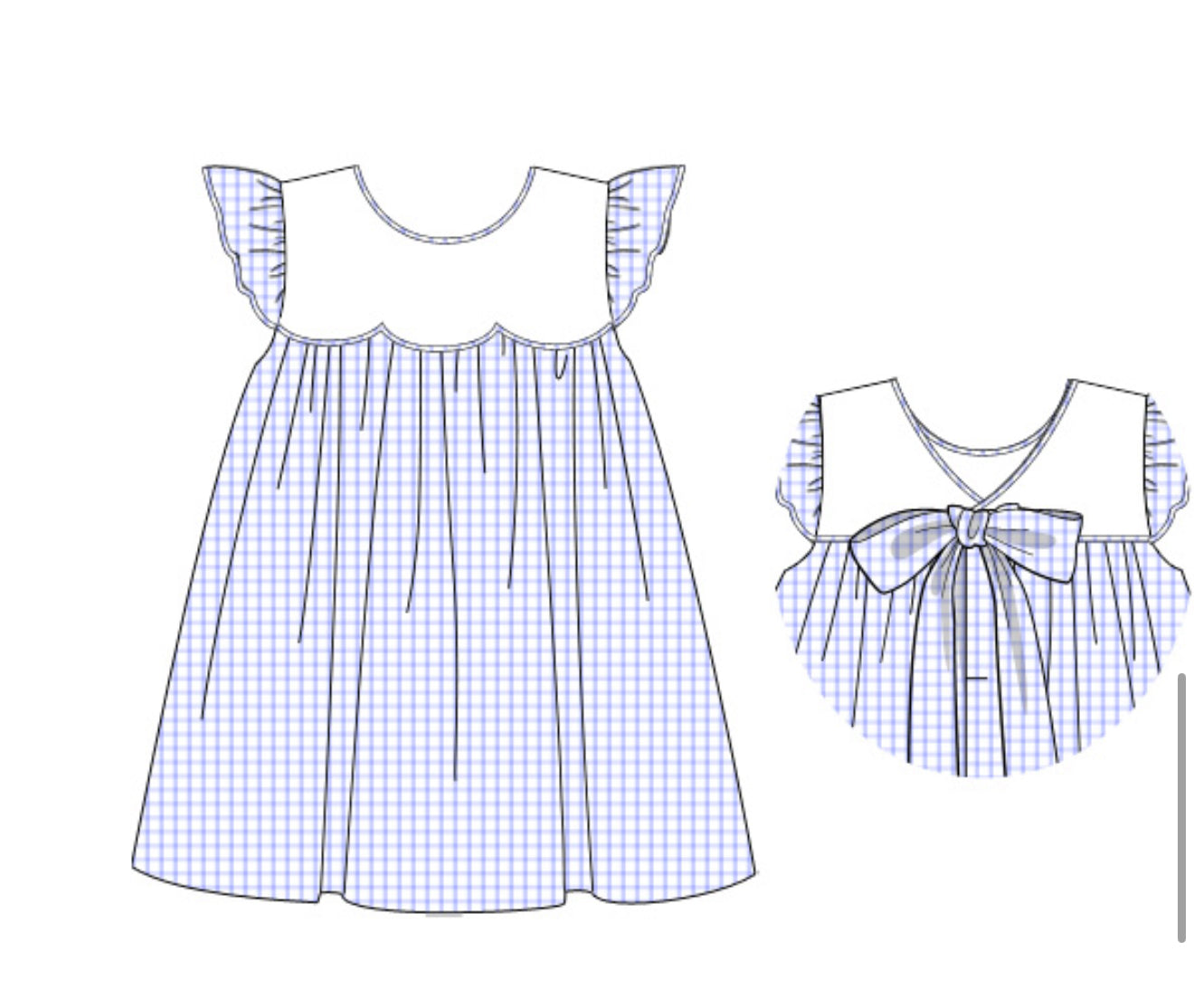 Scout scallop dress in blue