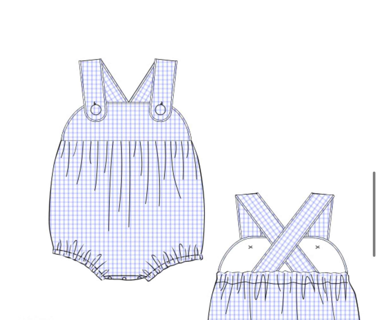 Charlie bubble in blue check