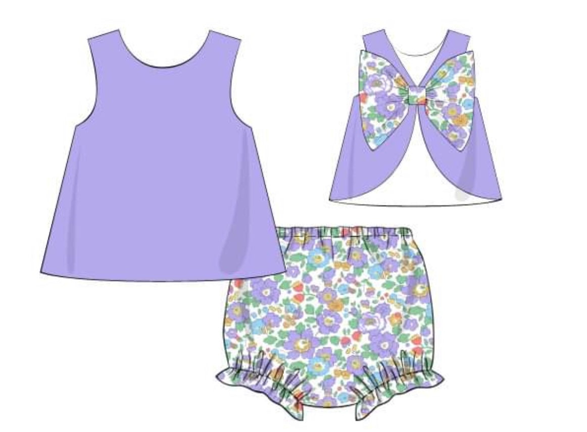 Betsy bow back bloomerset in purple