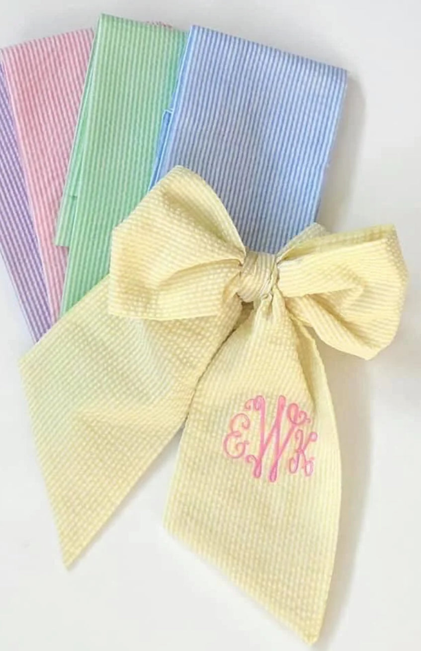 Yellow seersucker sash