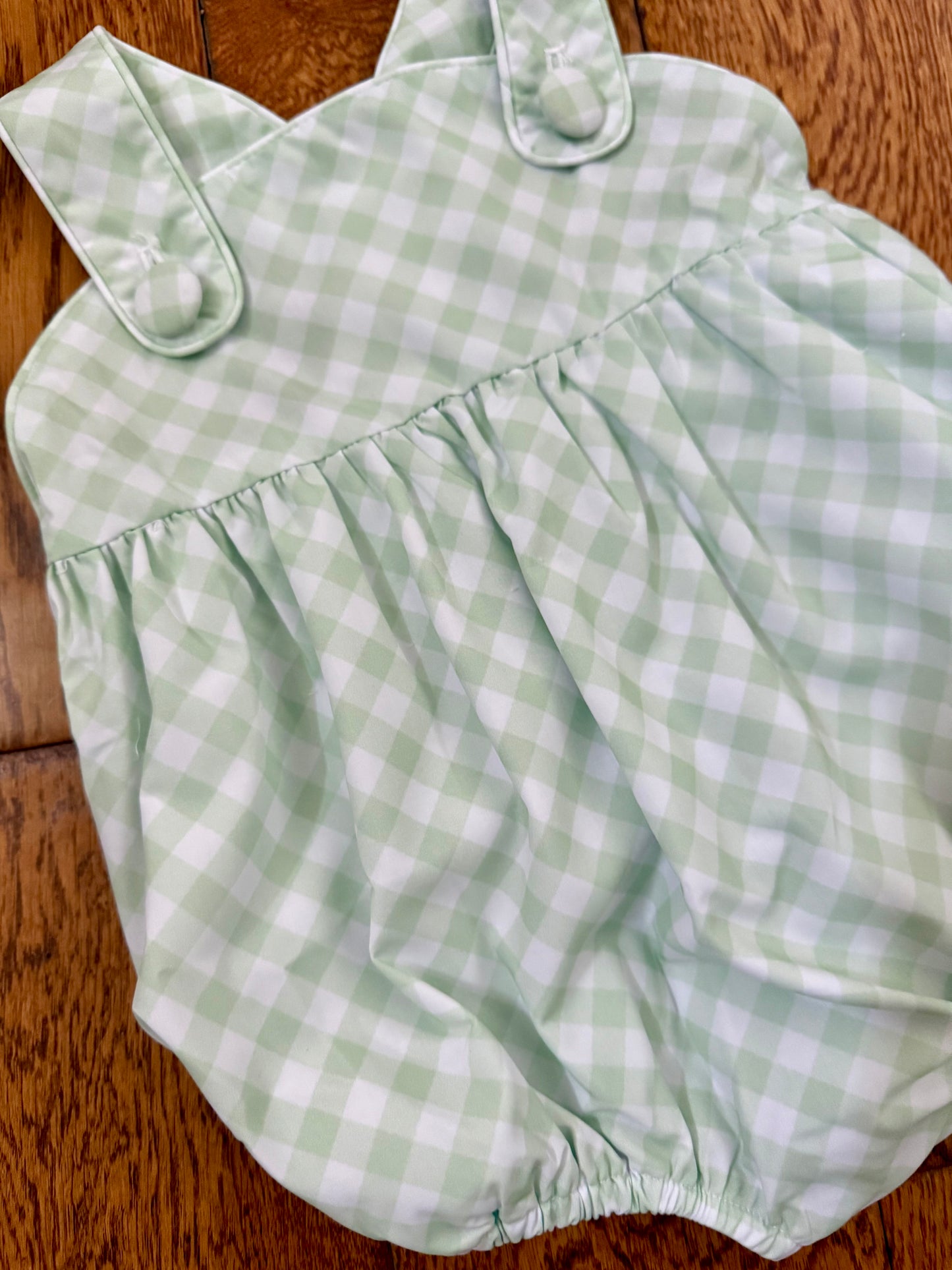 Charlie bubble in light green check