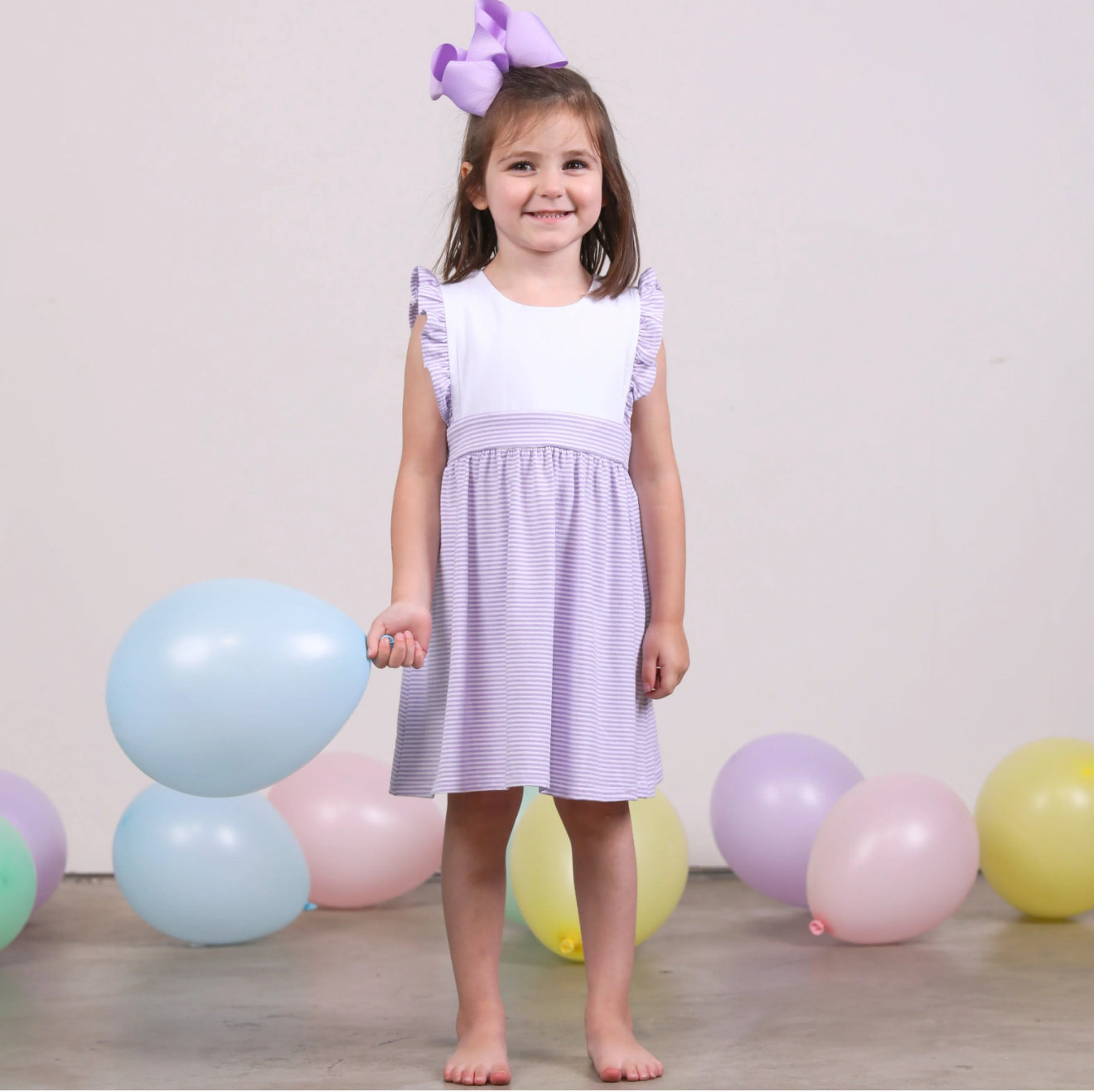 Smock candy purple stripe dress
