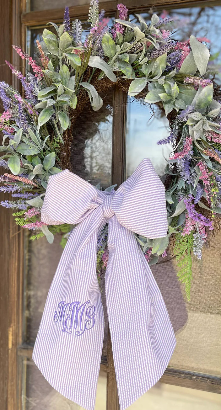 Lavender seersucker sash