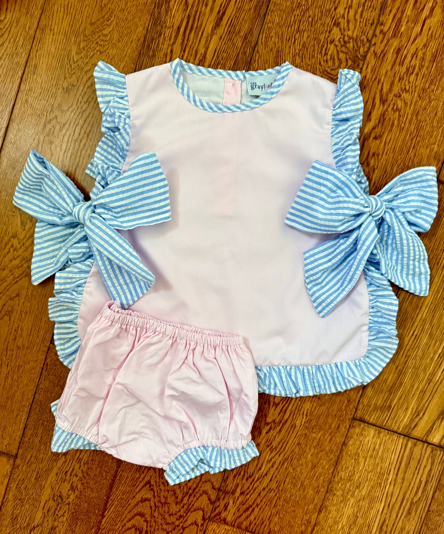 Heidi tie set in light pink & blue