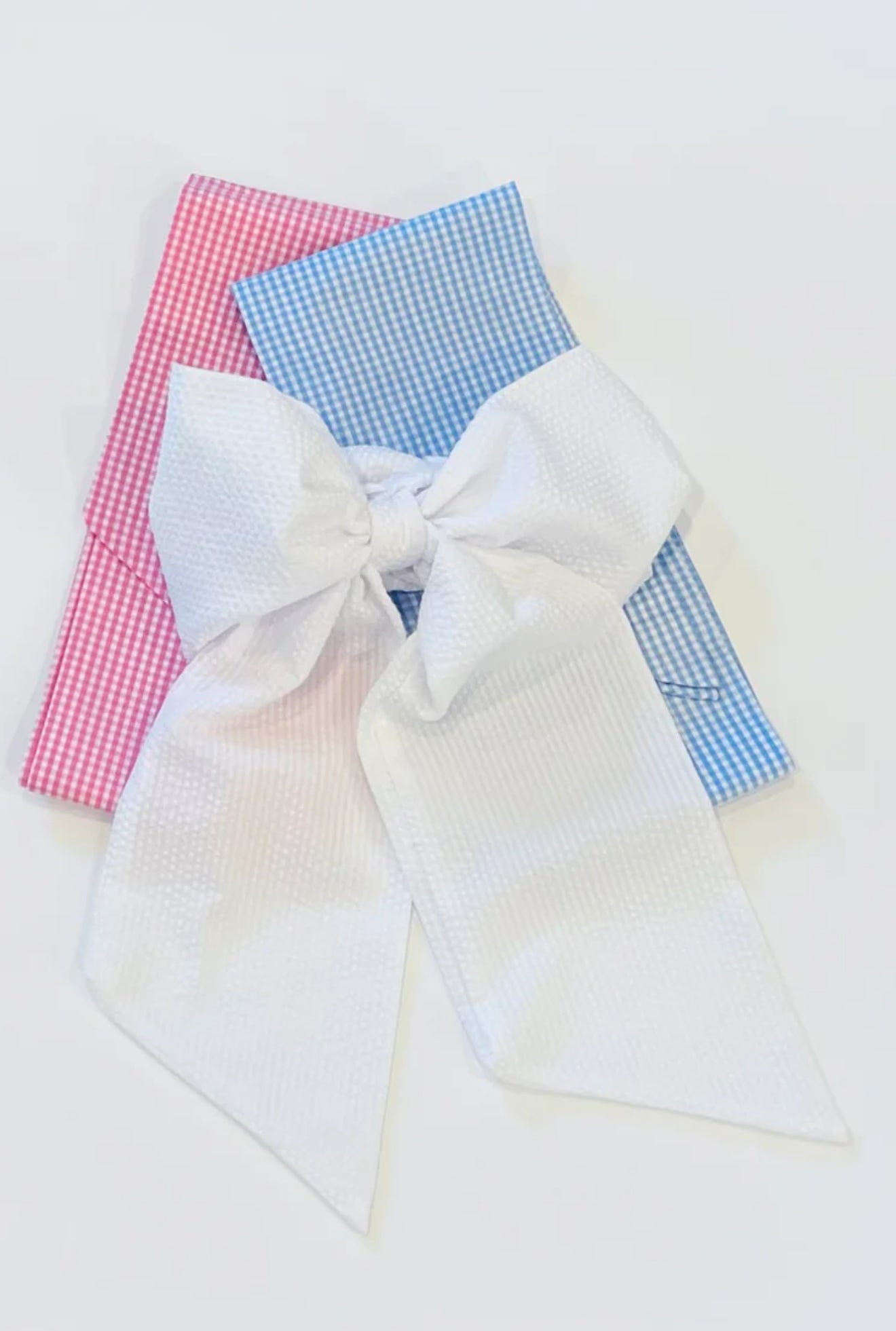 White seersucker sash