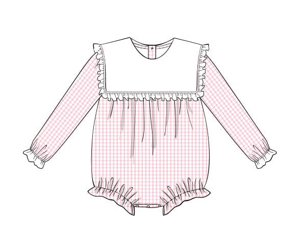 Calla bubble in light pink check