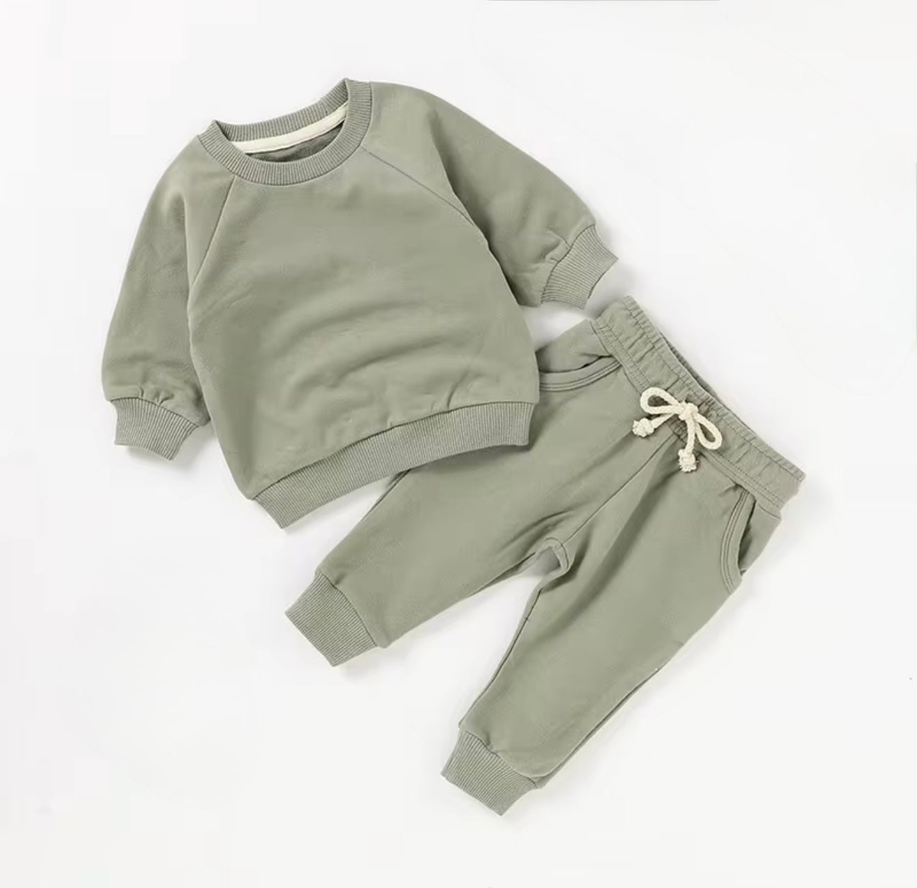 Faded sage green jogger sets