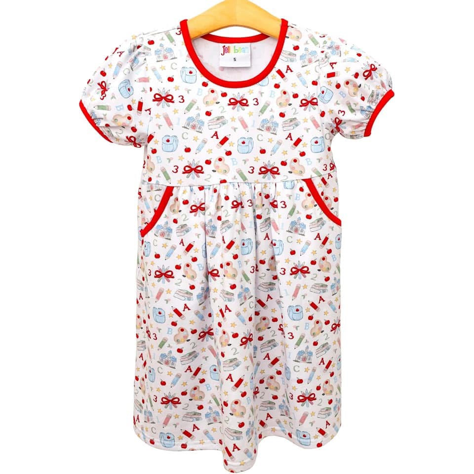 Smock candy back to school supply dress