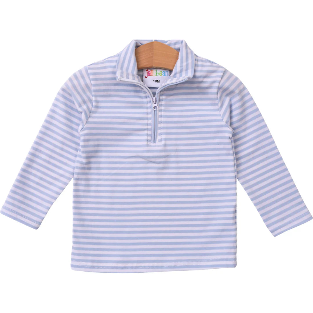 Blue stripe knit pullover