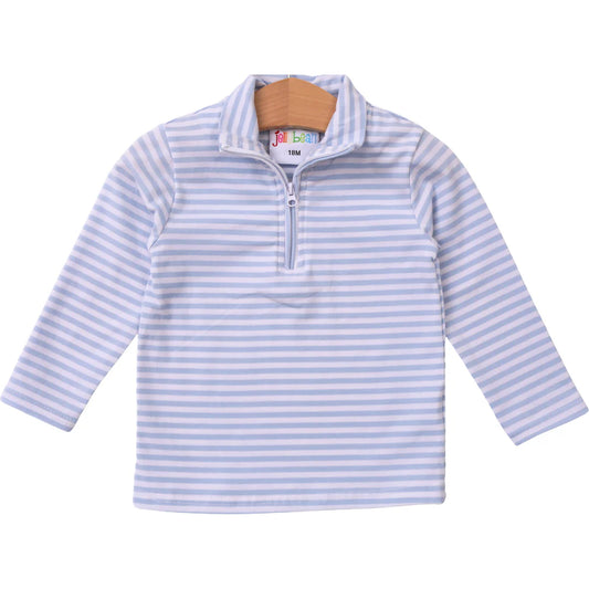 Blue stripe knit pullover