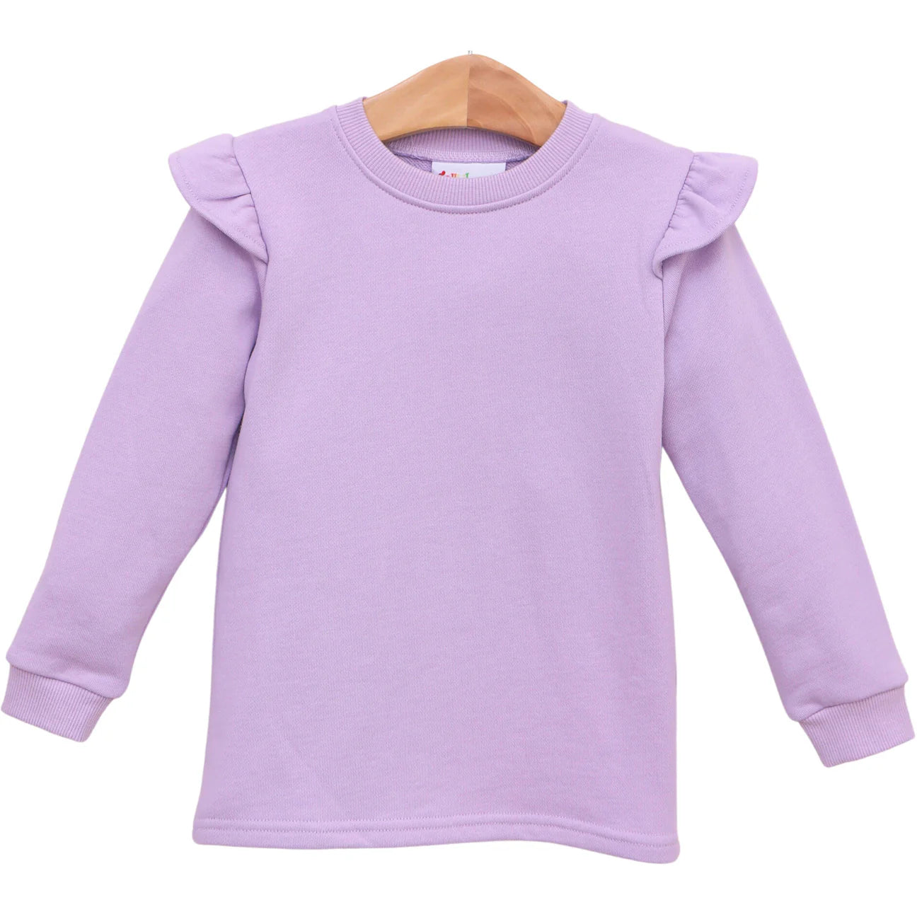 Light purple ruffle sleeve sweatshirt