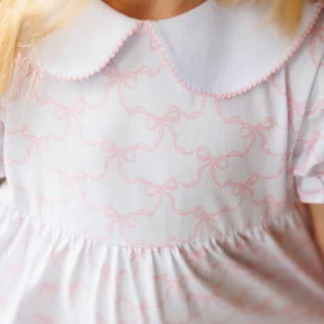 Smock candy bow trellis dress