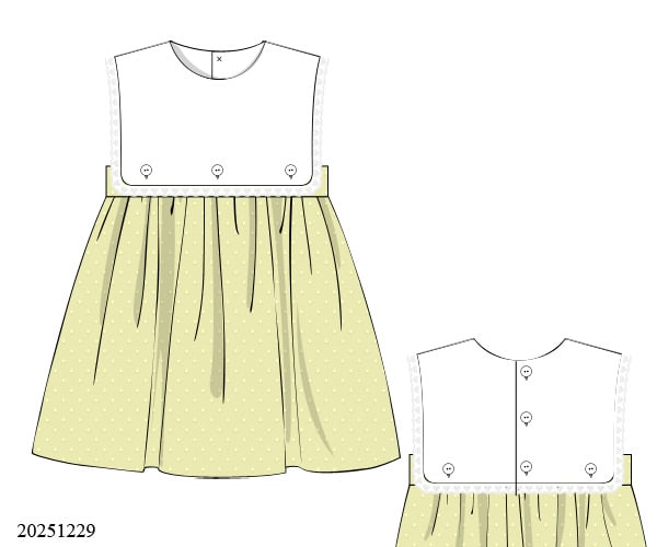 PRE-ORDER Blaire dress in yellow Swiss dot