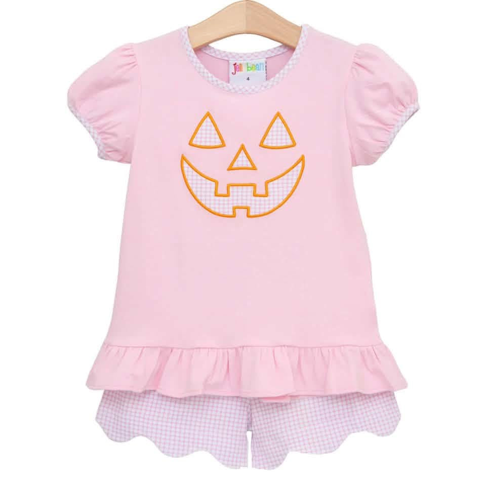 Pumpkin Jack o lantern short set