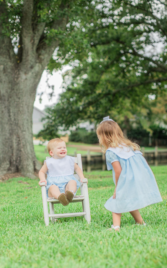 Blaire bubble blue swiss dot