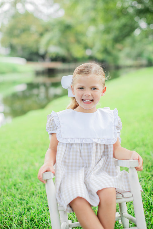 NEW ruffle calla collar khaki dress