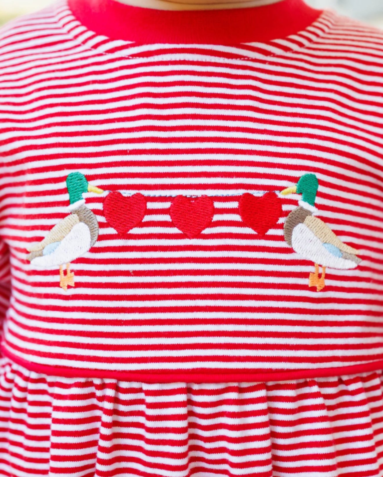 Smockcandy mallard valentine romper