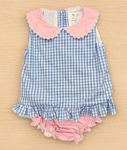 Darby diaper set in blue check