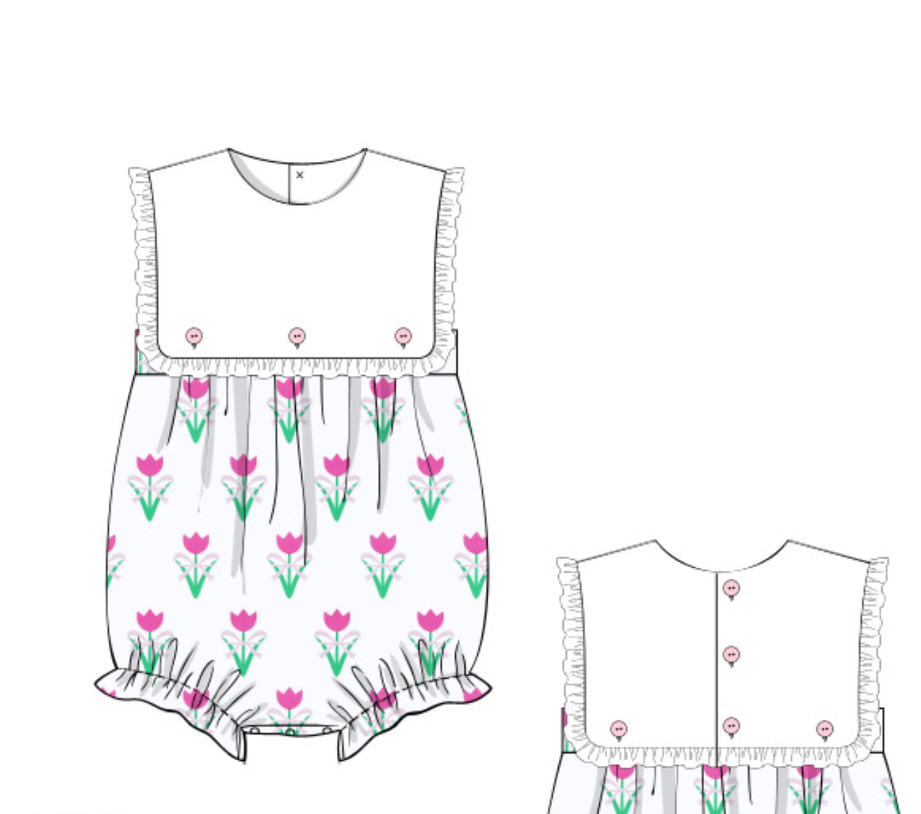 Blaire bubble in tulip print