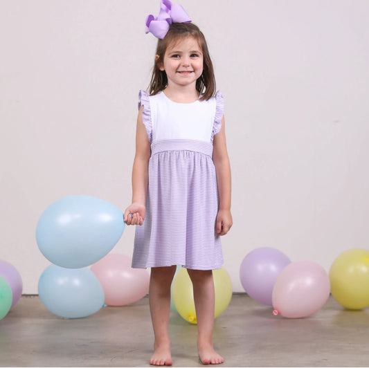 Smock candy purple stripe dress
