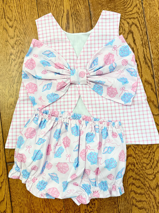 Betsy Bow Back in pink shell print