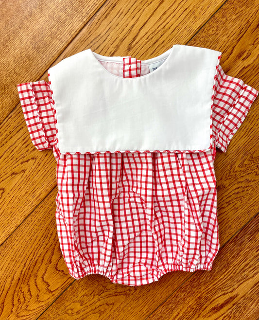 Carter collar bubble red check