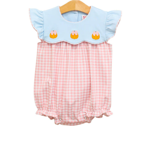 Pink check pumpkin bubble
