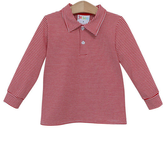 Red long sleeve polo