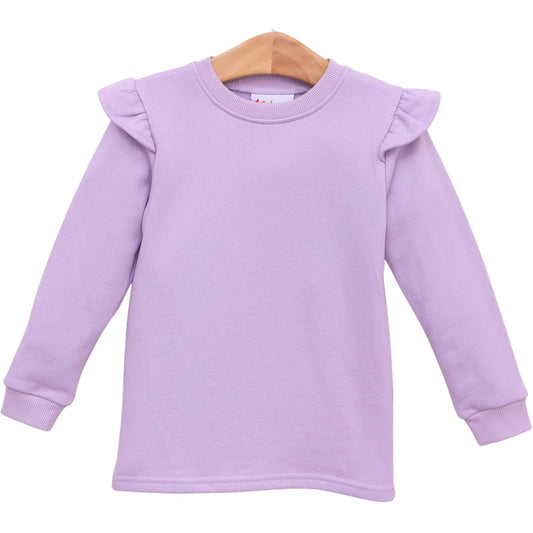Light purple ruffle sleeve sweatshirt