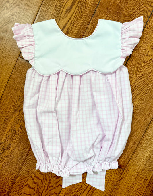 Scout scallop bubble in pink check