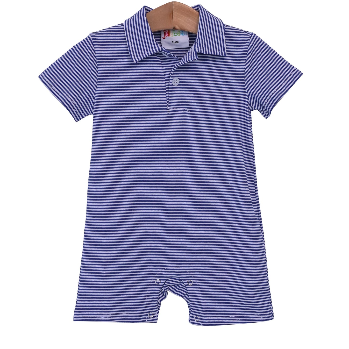 Smock Candy polo romper royal blue