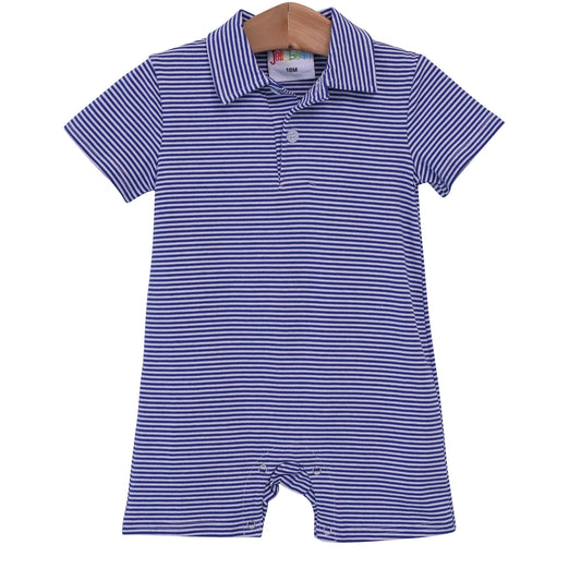 Smock Candy polo romper royal blue