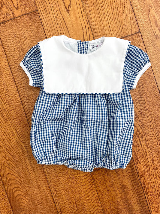 collared bubble in royal blue gingham